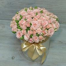 Цветочная композиция из Розы в шляпной коробке #REPLACE_PRED# Ленино