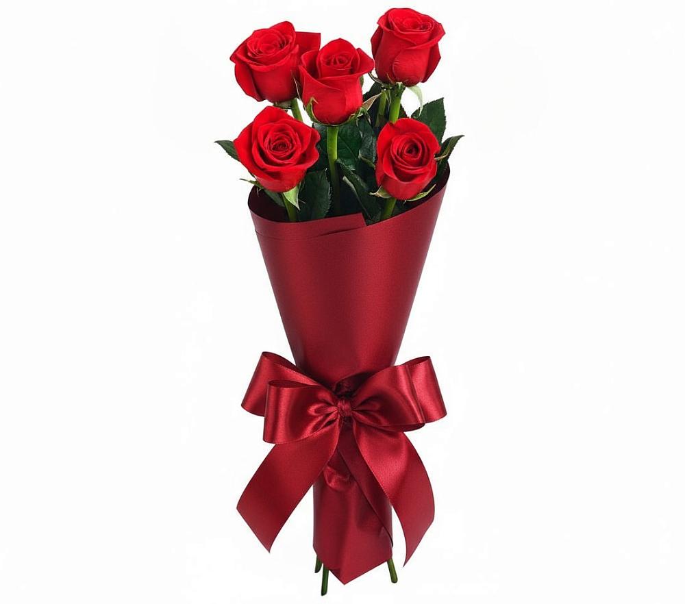 Букет 5 Красных роз Эдлесс Лав в Ленино