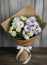 Букет цветов из:  Хризантемы и Розы в Ленино