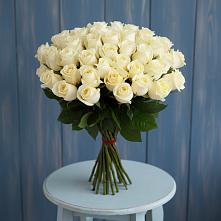 Букет 51 Белая роза Эдлесс Лав в Ленино