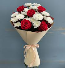 Букет цветов из:  Розы и Хризантемы в Ленино