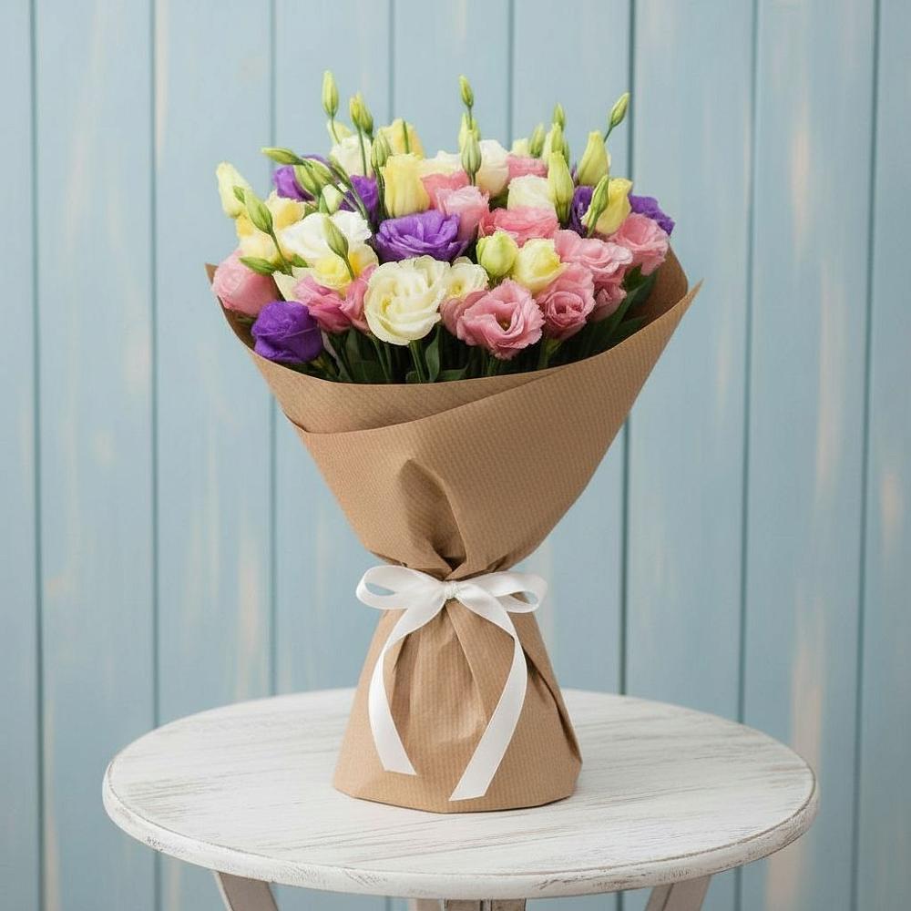 Букет цветов из: Лизиантусы в Ленино