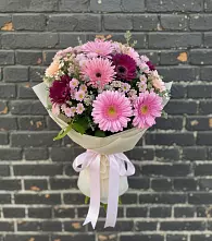 Букет цветов из:  Герберы и Хризантемы #REPLACE_PRED# Ленино