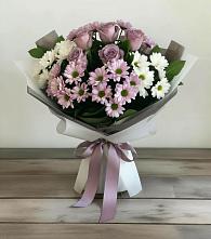 Букет цветов из:  Хризантемы и Розы в Ленино