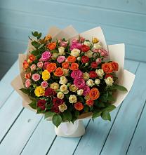 Букет Микс из разноцветных кустовых роз #REPLACE_PRED# Ленино